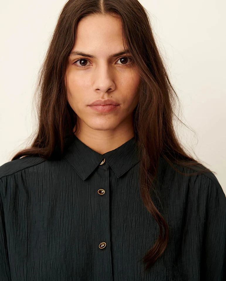 Alfassa Knotted Shirt - Smoke Green - Image 4