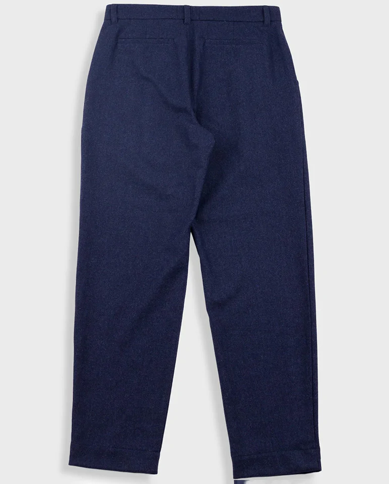 ASSEMBLY SUIT TROUSER - NAVY MELANGE WOOL - Image 5