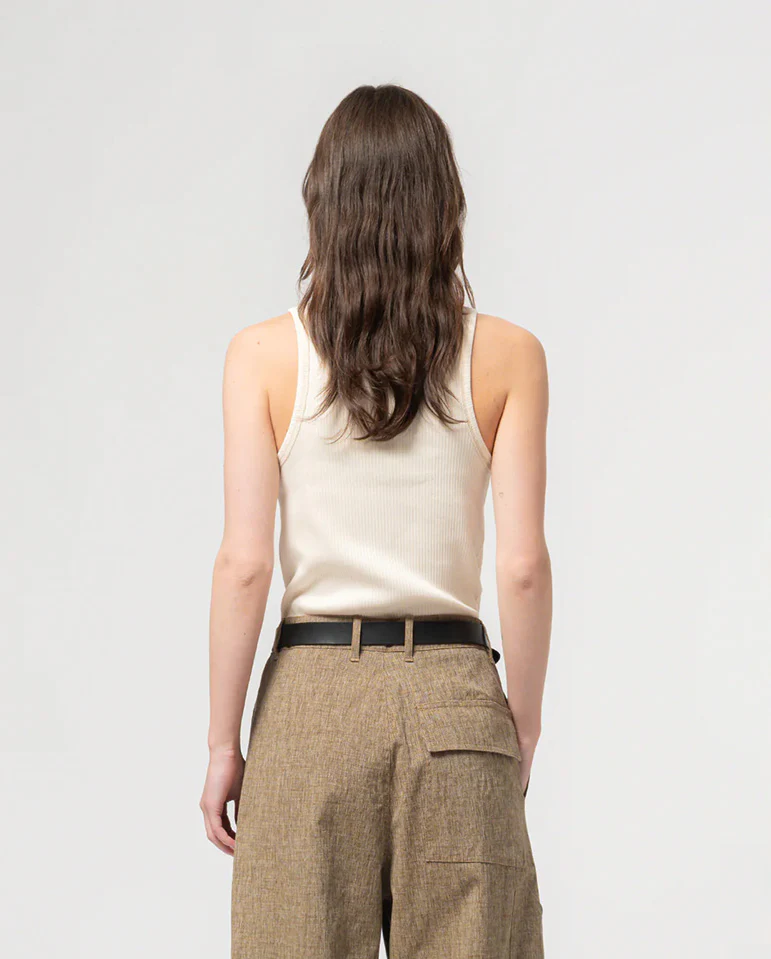 Body Top Rib Vest - Ecru - Image 2