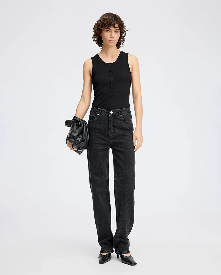 Boma Button Tank Top BLACK - Image 3