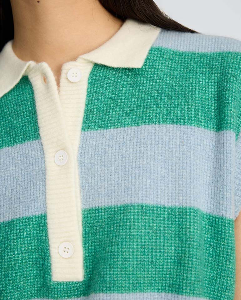Bracha Polo Tank Top - Stripe Green - Image 4