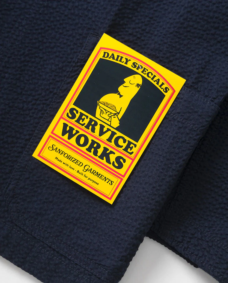Seersucker Server Suit Jacket - Dark Navy - Image 3