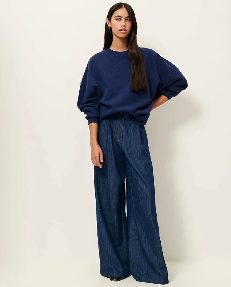 Chebbi Speckle Oversize Sweatshirt Blu - Image 3