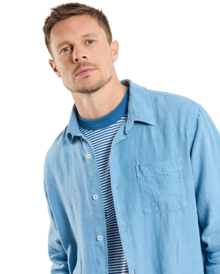 Comfort Linen Shirt - Waterfall - Image 4