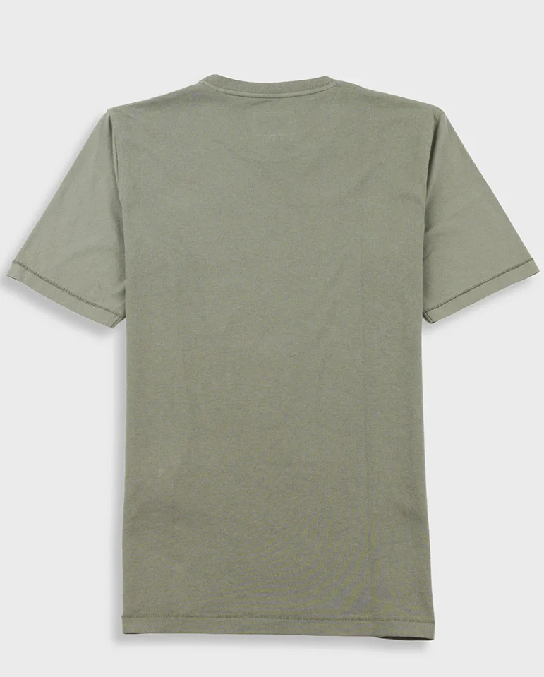 CONTRAST SLEEVE T-SHIRT - OLIVE - Image 4