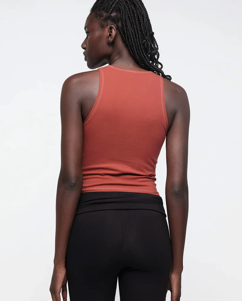 Core Cut Out Tank Top - Rust - Image 3