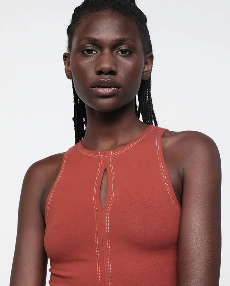 Core Cut Out Tank Top - Rust - Image 4