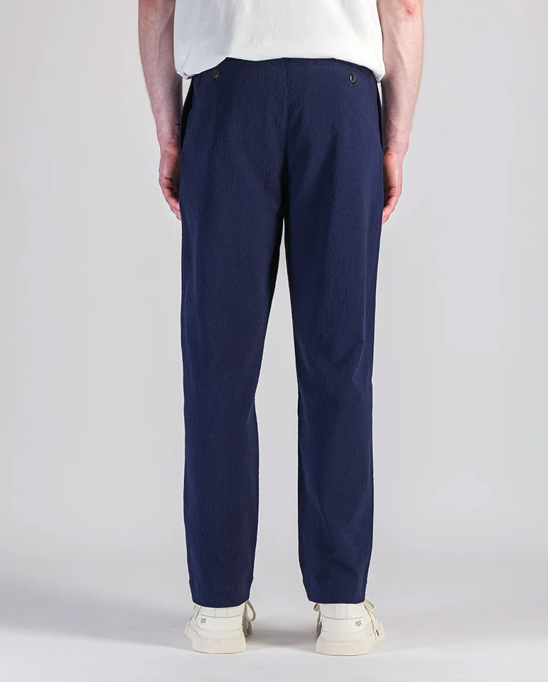 Double Pleats pants - navy seersucker - Image 5