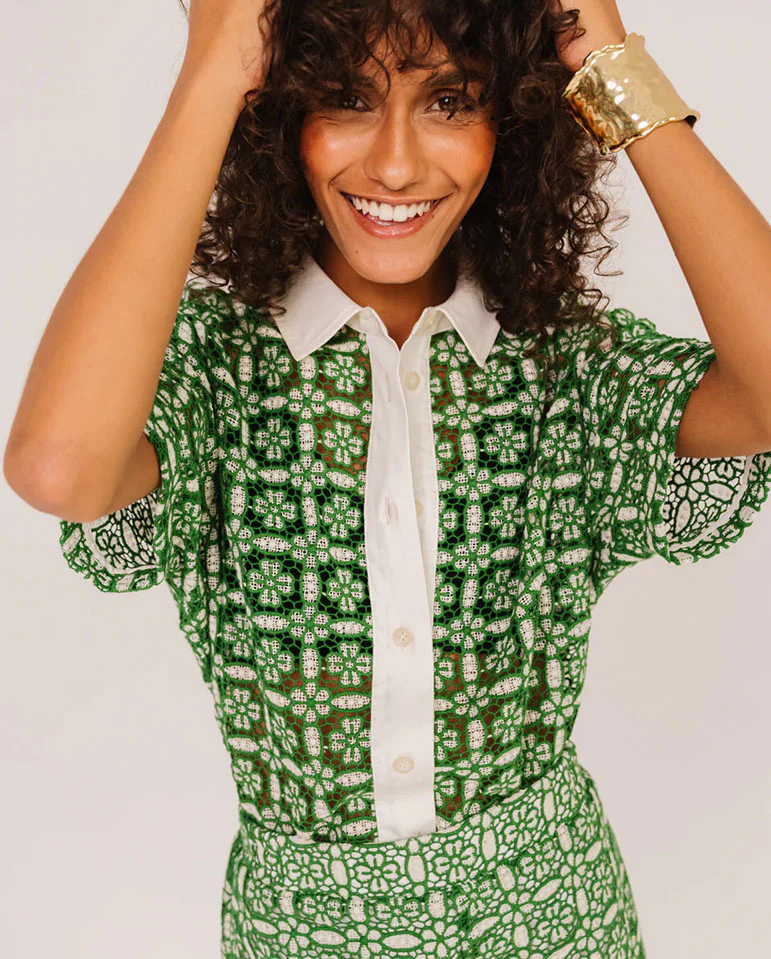 Flavia Goya Blouse - Green - Image 3