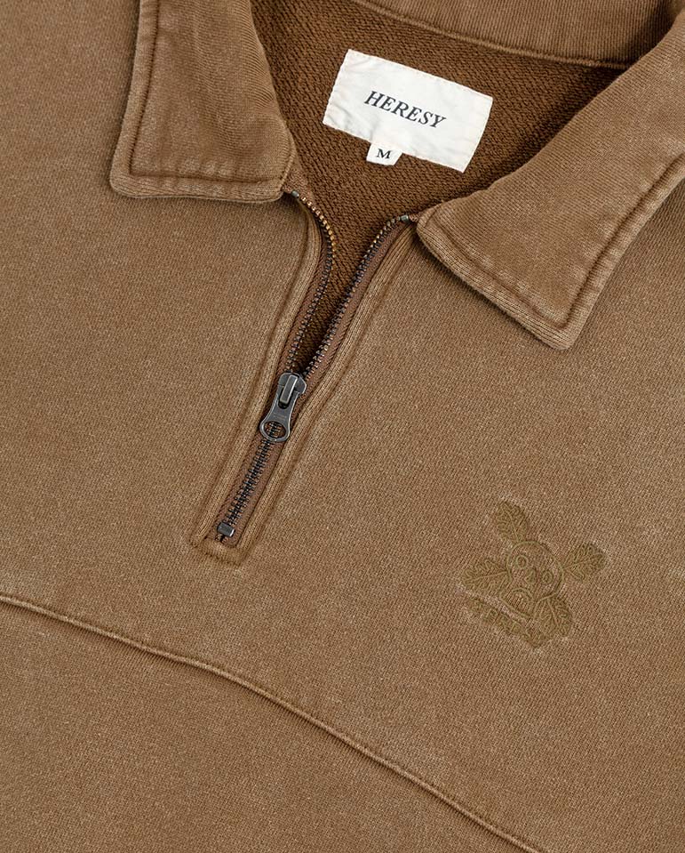 Green Man 1/4 Zip - Biscuit - Image 3