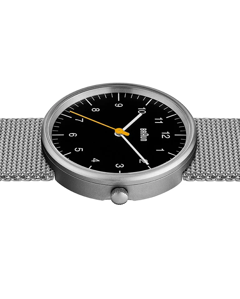 Braun Watch Black Dial Silver Mesh Strap - Image 3