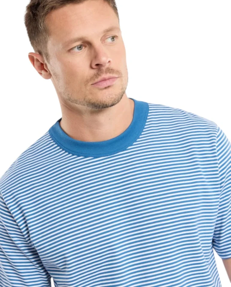 Heritage stripe Tee - Dark Blue / White - Image 3