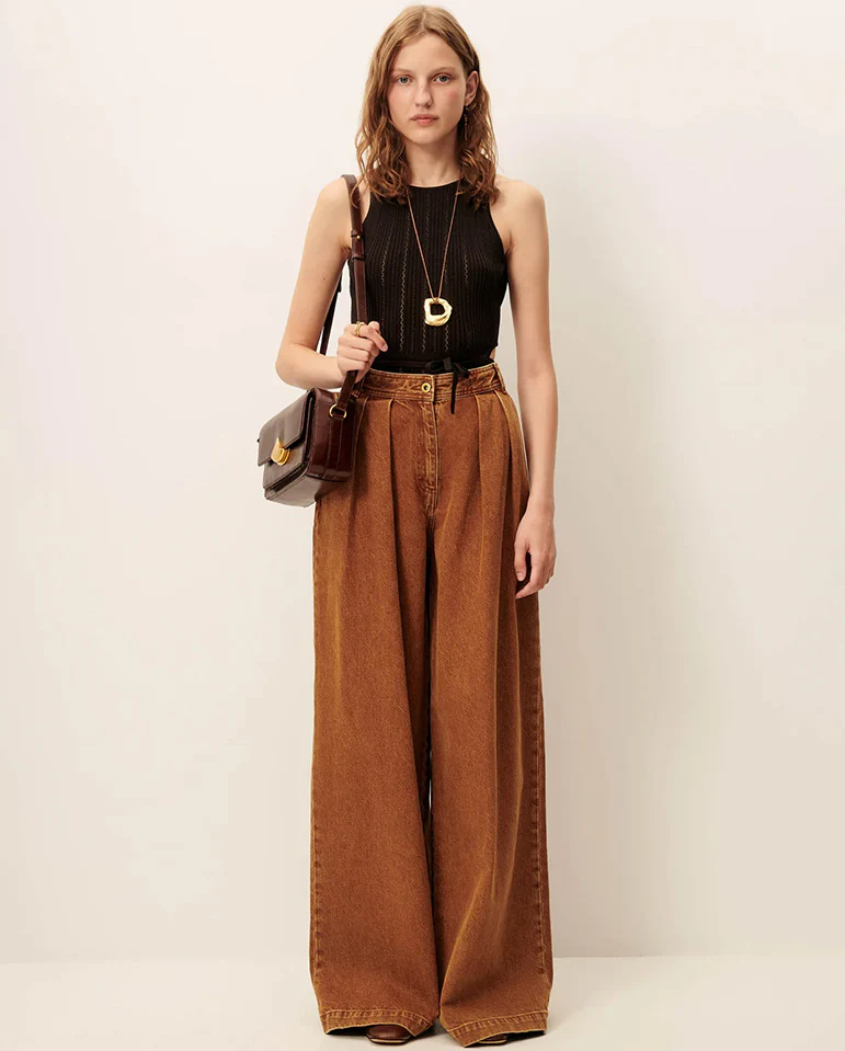Diegui Wide Pleat Trouser - Toffee - Image 2