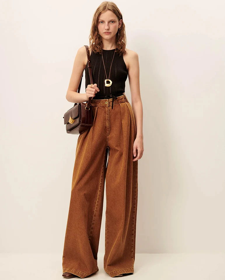 Diegui Wide Pleat Trouser - Toffee - Image 4