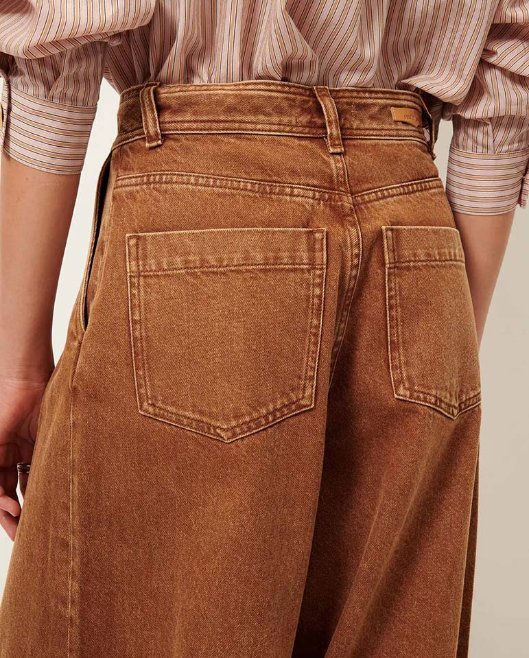 Diegui Wide Pleat Trouser - Toffee - Image 7