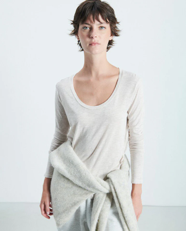 Jacksonville Scoop Neck Tee - Cream - Image 2