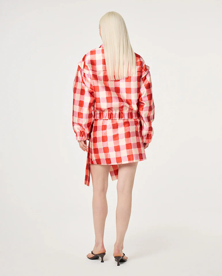 Jay Jacket - Tangerine / Cosy white Check - Image 4