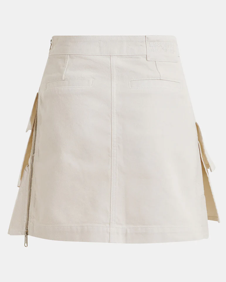 Jila Colour Denim Mini Skirt - Vanilla Cream - Image 7