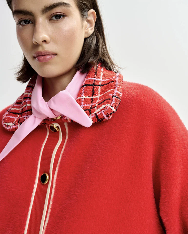 Joilu Knit Jacket  - Orange - Image 3