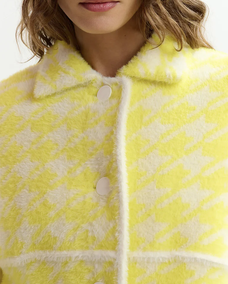 Joking Knit Jacket with collar - Lemon - Image 4