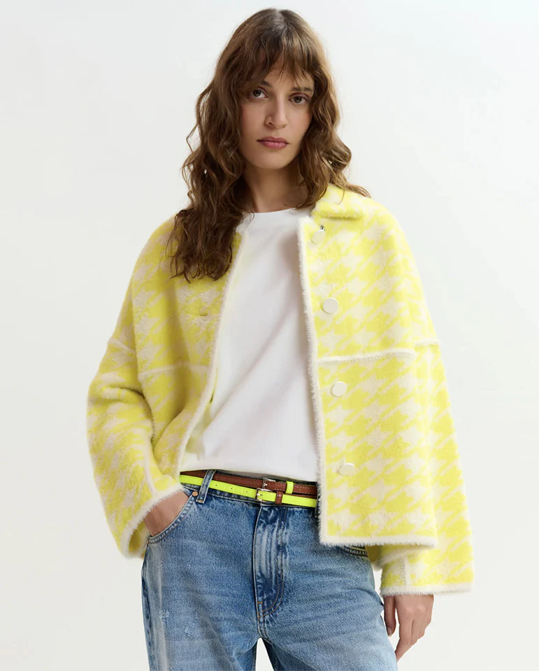 Joking Knit Jacket with collar - Lemon - Image 5