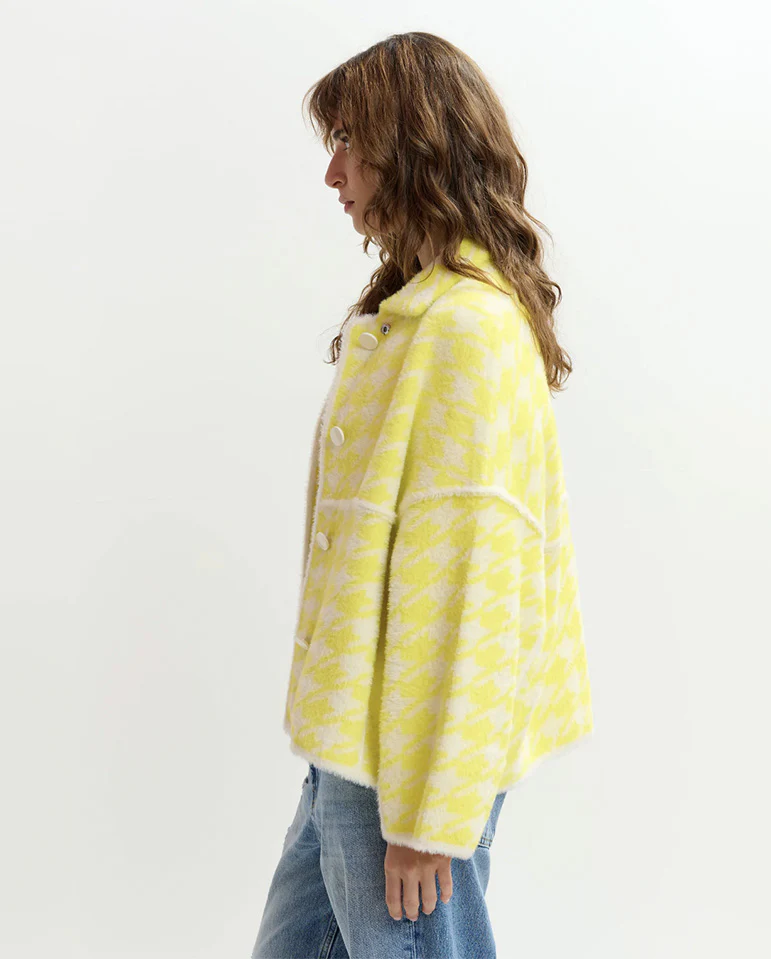 Joking Knit Jacket with collar - Lemon - Image 6