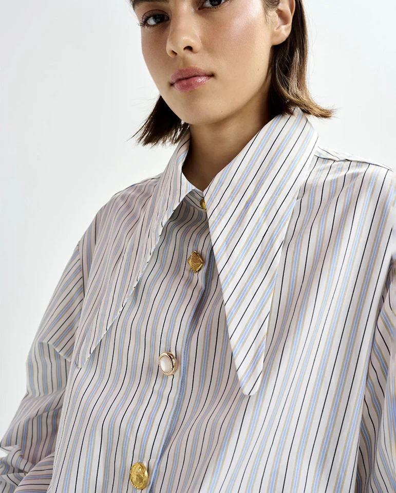 Jomato Pointy Collar Shirt - Nile Blue - Image 4