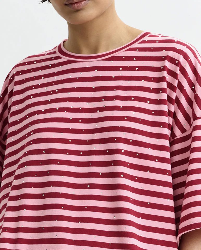Joste Striped Tee - Forever Blush - Image 4