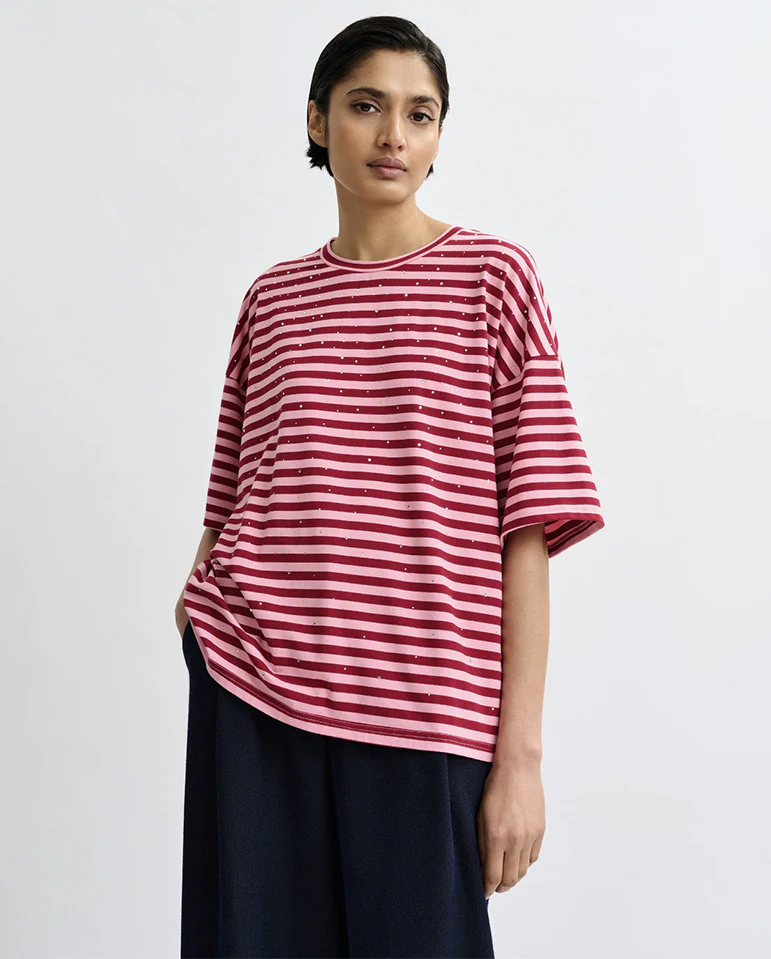 Joste Striped Tee - Forever Blush - Image 5