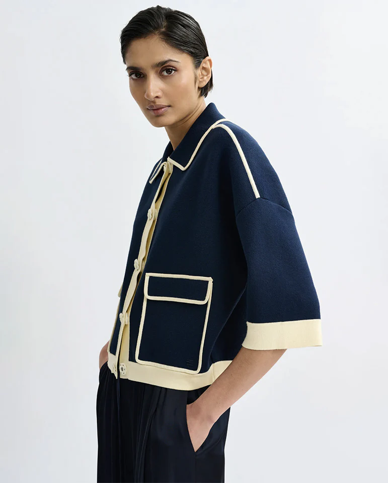 Jugly Knit Jacket  - Navy - Image 5