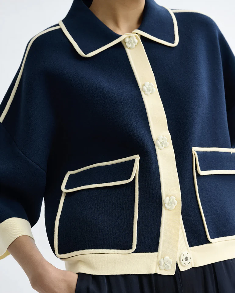 Jugly Knit Jacket  - Navy - Image 6