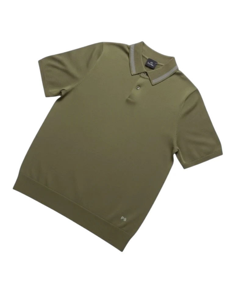 Knitted Polo - Olive Green - Image 2