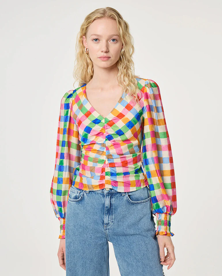 Madeleine Top - Cosy white / Solar Check - Image 2