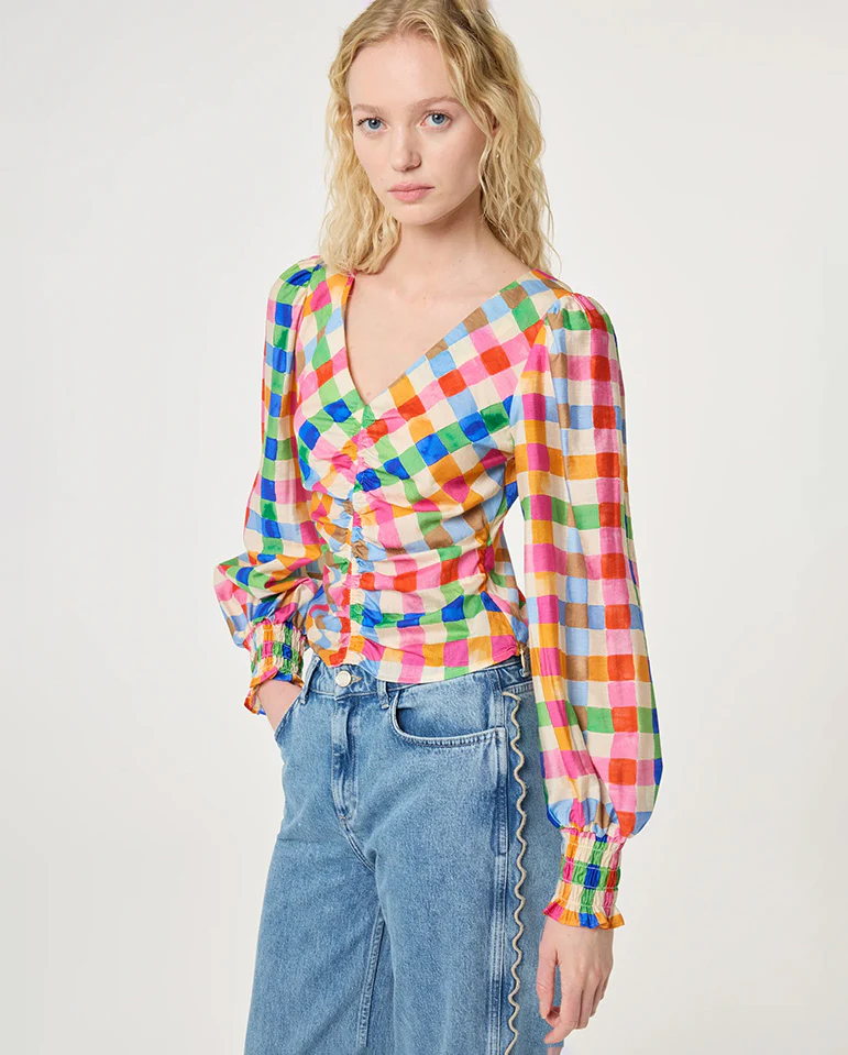 Madeleine Top - Cosy white / Solar Check - Image 4