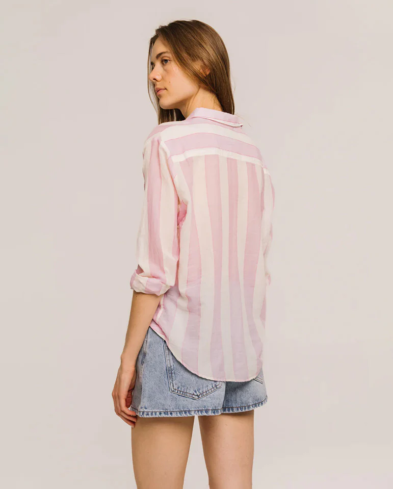 Manon Stripe Shirt - Cherry Rose - Image 3