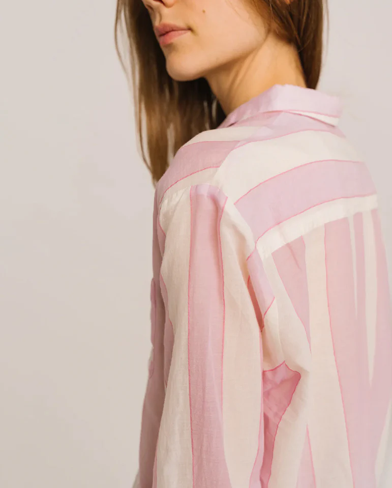 Manon Stripe Shirt - Cherry Rose - Image 4