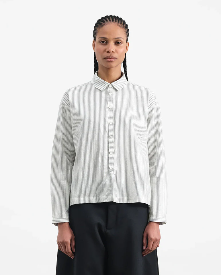 Marianne Stripe Shirt - Natural/Navy - Image 2