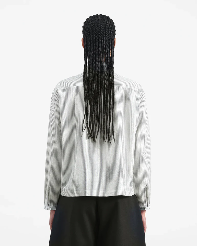 Marianne Stripe Shirt - Natural/Navy - Image 5