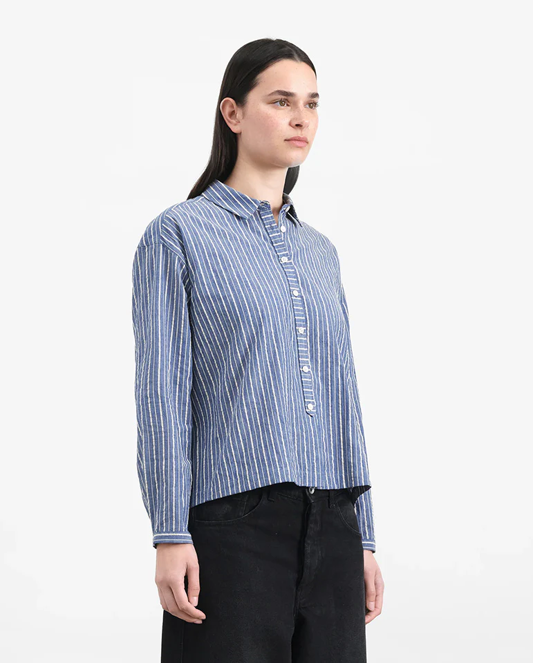 Marianne Stripe Shirt - Navy/Natural - Image 4