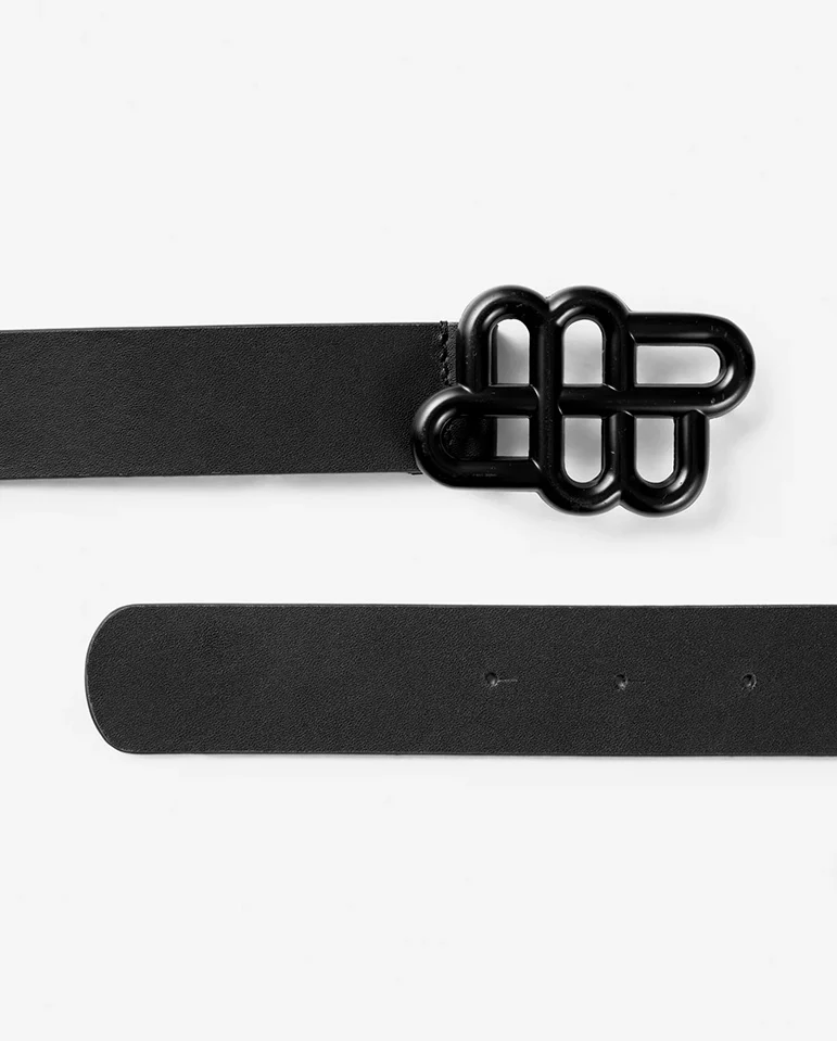 Matter leather Belt - Black - Image 4