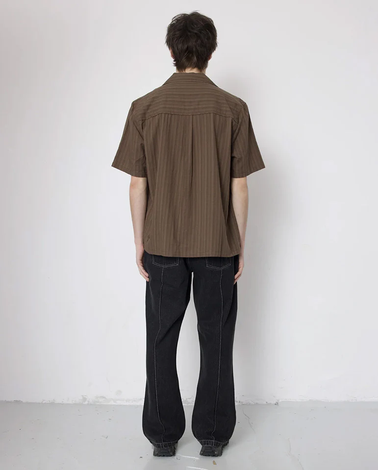 Naked Shirt - Burnt Umber Crinkle Check - Image 3