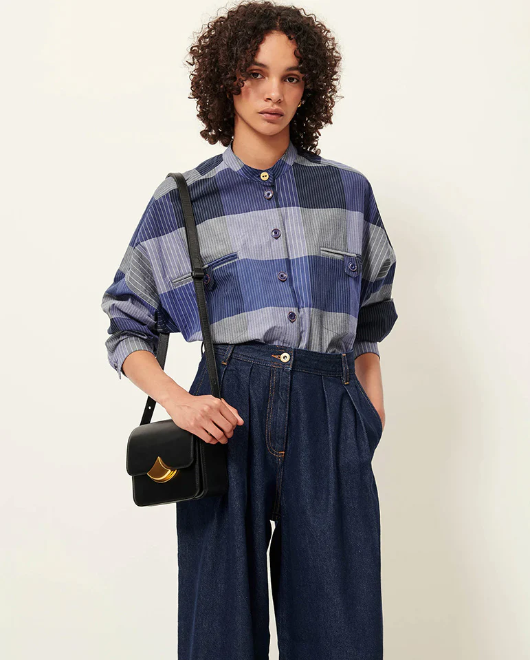 Orregia Blouse - Blue Patchwork - Image 2