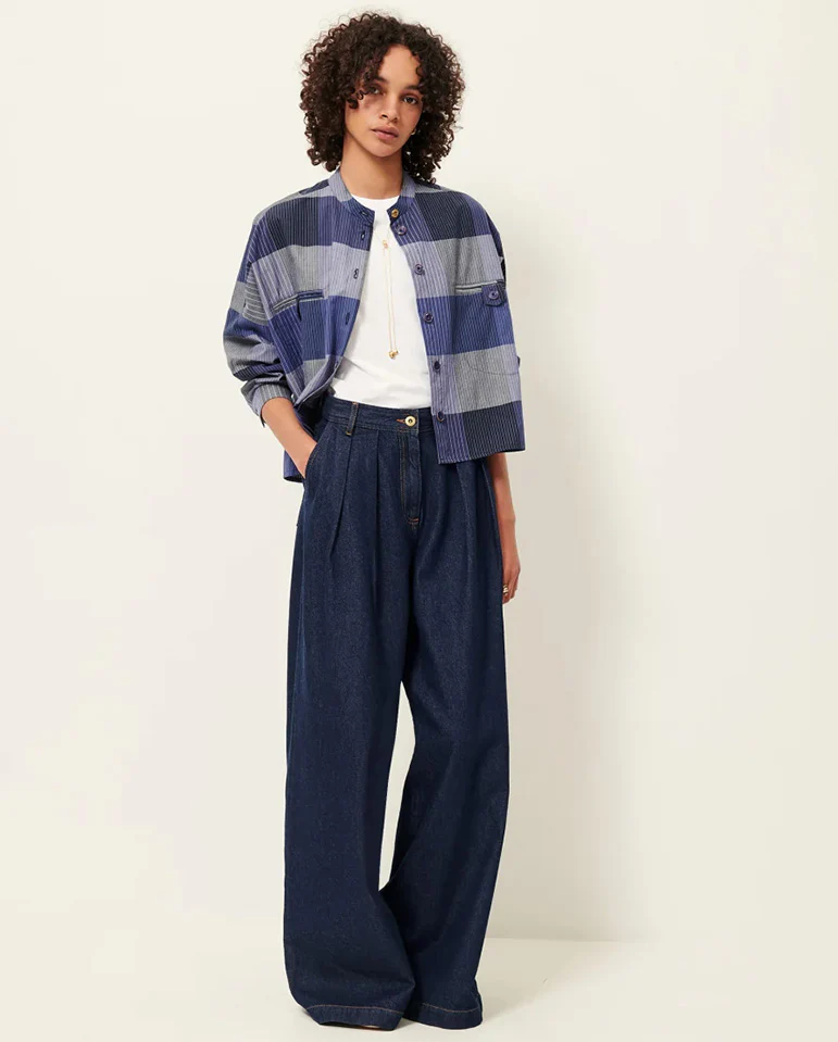 Orregia Blouse - Blue Patchwork - Image 3
