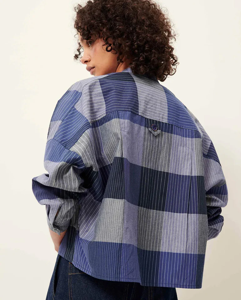Orregia Blouse - Blue Patchwork - Image 6