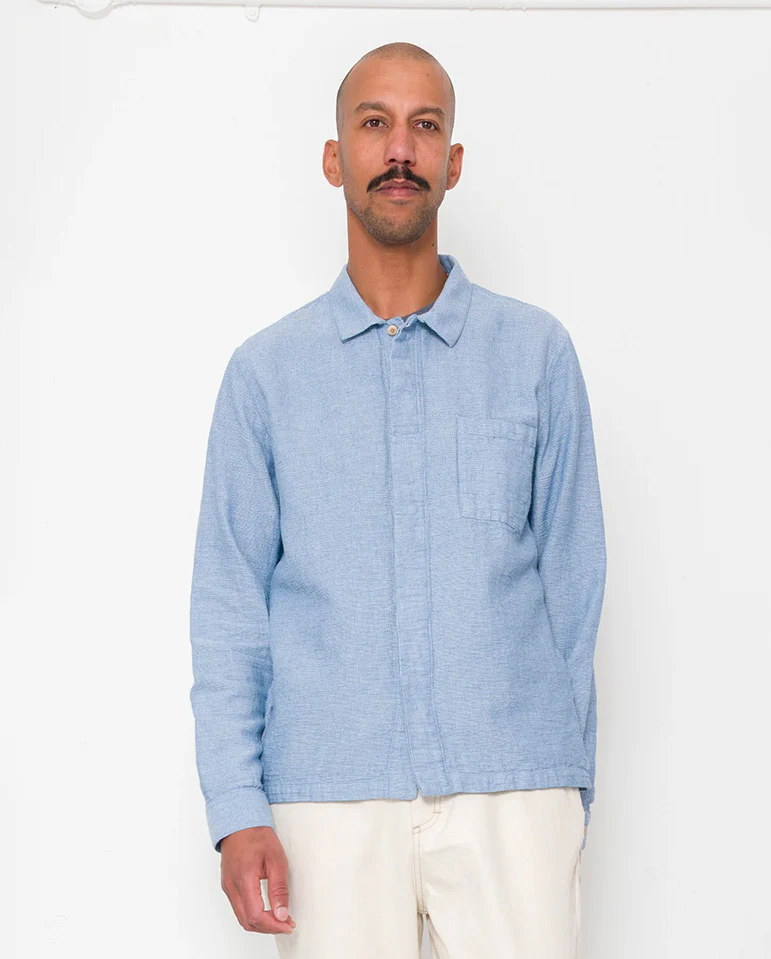 PATCH SHIRT - LIGHT INDIGO BASKETWEAVE - Image 2