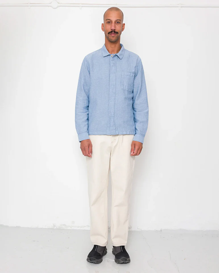 PATCH SHIRT - LIGHT INDIGO BASKETWEAVE - Image 4