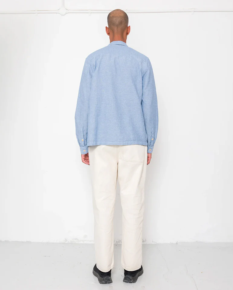 PATCH SHIRT - LIGHT INDIGO BASKETWEAVE - Image 5