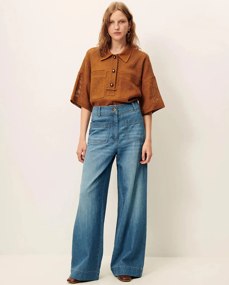 Paulo Knitted Collar Shirt - Amber - Image 5