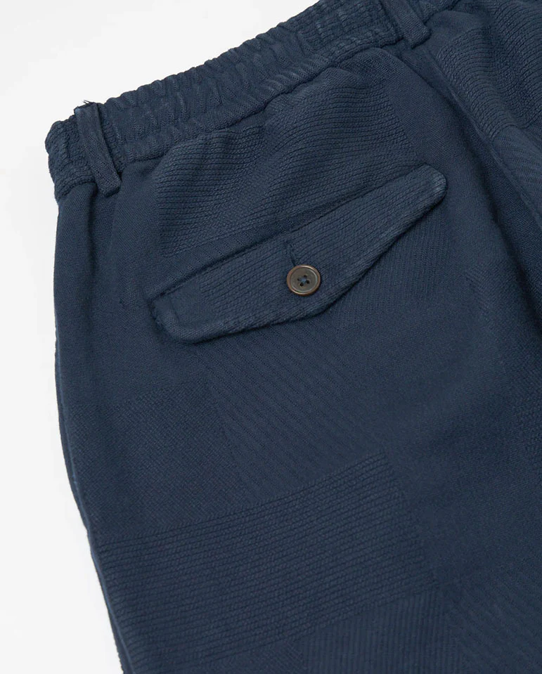 Pleated Track Pant - Dark Navy Patchwork - Image 4