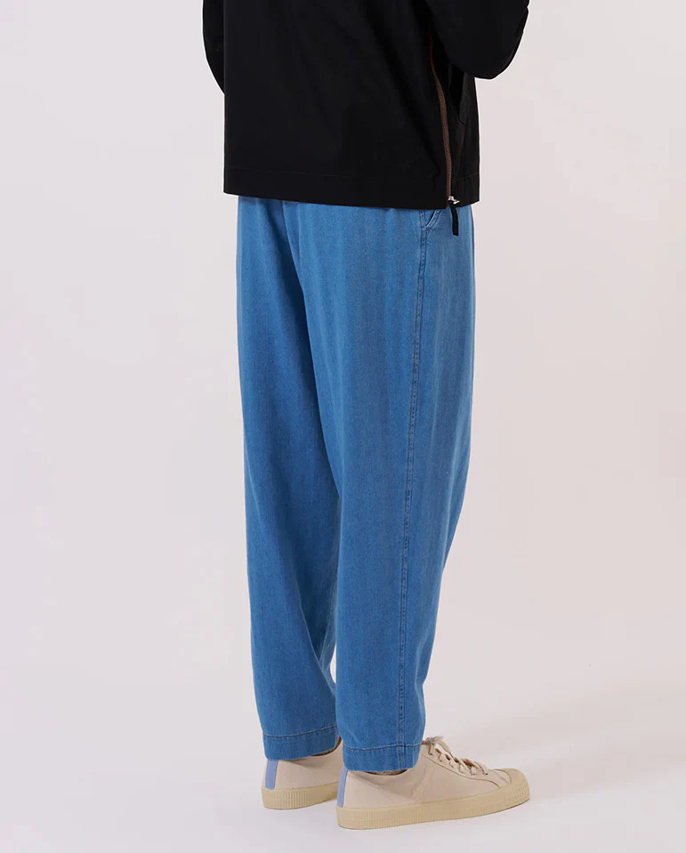 Pleated Track Pant - Washed Indigo - Image 3